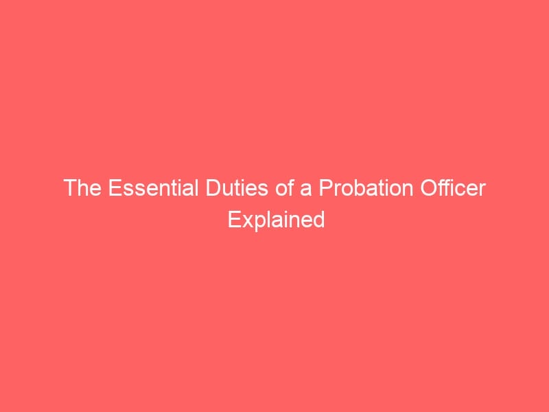 The Essential Duties of a Probation Officer Explained 1